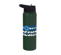 Police Officer - Donut Resist - Thin Blue Line Cop Policeman Stainless Steel Insulated Water Bottle