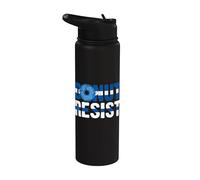 Police Officer - Donut Resist - Thin Blue Line Cop Policeman Stainless Steel Insulated Water Bottle