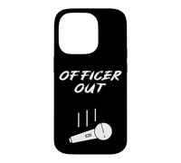 Police Officer Out Policewoman Retirement Mic Drop Coque pour iPhone 14 Pro
