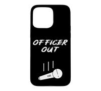 Police Officer Out Policewoman Retirement Mic Drop Coque pour iPhone 15 Pro Max