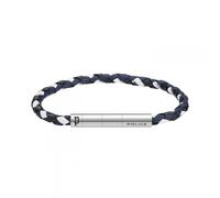 Police Fuze Bracelet en cuir tressé pour homme Bleu marine, taille unique, Acier inoxydable, Pas de gemme