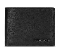 Police Porte-monnaie RFID en cuir 12 cm dépliant avec poche zippée noir