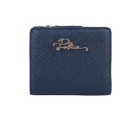 Police Portefeuille Femme Cuir Véritable - Compact, Bleu Marine avec Porte-monnaie Zippé & Boîte Cadeau