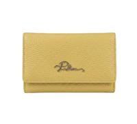 Police Portefeuille Femme Cuir Véritable Compact Bouton Pression & Zip Porte-Monnaie Jaune