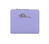 Police Portefeuille Femme Cuir Véritable, Compact Lila, Porte-monnaie Zippé, Fermeture Bouton-Pression, Boîte Cadeau