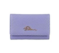 Police Portefeuille Femme Cuir Véritable Lilas, Compact, Porte-cartes, Porte-monnaie Zippé & Bouton Pression