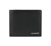 Police Portefeuille Homme Cuir Véritable, Fin avec Porte-Cartes et Fenêtre ID, Compartiment Billets, Boîte Cadeau, Noir