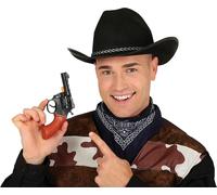 FIESTAS GUIRCA | Pistolet Jouet Noir et Marron (18 cm) - Accessoire pour Costume de Policier et Voleur - Idéal pour Halloween, Carnaval et Fêtes Costumées - Pour Enfants et Adultes - Noir Marron