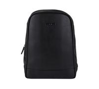 Police Sac à dos pour ordinateur portable noir pour homme, en similicuir, pour ordinateur portable de 17 pouces, idéal pour le travail ou le voyage