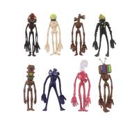 Police Siren Head Hand-Made Toys, 8 Pieces of Funny Head Toys, Cartoon Character Model Set, Doll Model Sculpture, Hand Office Decoration