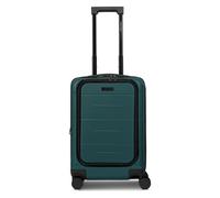 Police London 4 roues Valise cabine 55 cm Compartiment ordinateur avec soufflet d'extension bleu pétrole