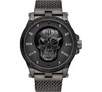 Police Vertex Montre analogique pour Homme avec Bracelet en Acier Inoxydable de qualité supérieure, Noir, Taille Unique, Bracelet