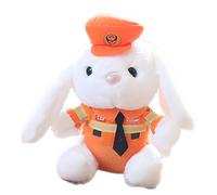 Policier de moto lapin - Lapin en tissu, dessin animé Cop | Petit en peluche suspendu avec tenue pour décoration de véhicule Miroir de voiture tronc queue arrière Intérieur mignon