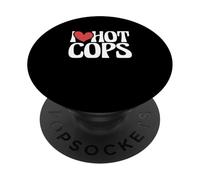 Policier drôle, Agent de sécurité, J'adore Les flics Chauds PopSockets PopGrip Adhésif