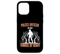 Policier Le Jour, Zombie la Nuit, Flic d'halloween drôle Coque pour iPhone 12/12 Pro