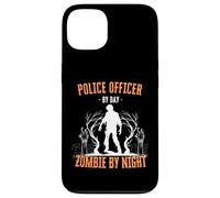 Policier Le Jour, Zombie la Nuit, Flic d'halloween drôle Coque pour iPhone 13