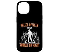 Policier Le Jour, Zombie la Nuit, Flic d'halloween drôle Coque pour iPhone 14