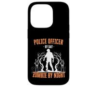 Policier Le Jour, Zombie la Nuit, Flic d'halloween drôle Coque pour iPhone 14 Pro