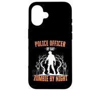Policier Le Jour, Zombie la Nuit, Flic d'halloween drôle Coque pour iPhone 16