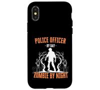 Policier Le Jour, Zombie la Nuit, Flic d'halloween drôle Coque pour iPhone X/XS