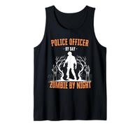 Policier Le Jour, Zombie la Nuit, Flic d'halloween drôle Débardeur