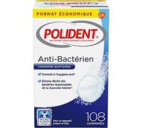 Polident Anti-Bactérien Comprimés Quotidiens 108 Comprimés (lot de 3)
