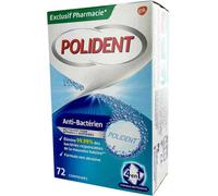 Polident Anti-Bactérien Nettoyant Pour Appareils Ou Prothèses Dentaires 72 Comprimés