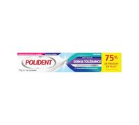 POLIDENT Crème Adhésive Prothèses Dentaires, Soin Et Tolérance, 77 g | Hypoallergénique - Fixation 12 Heures - Aide à Protéger les Gencives des Irritations - Sans Colorant ni Aromes Ajoutés