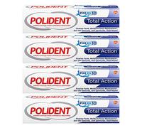 Polident Crème Fixatrice Total Action, Pour Prothèses Dentaires Partielles ou Complètes, Lot de 4x40g