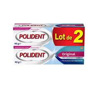 Polident Original, Crème Fixative Pour Prothèses Dentaires Partielles ou Complètes, Sans Goût Lot de 2x40ml