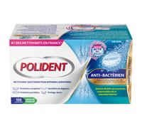 POLIDENT Pouvoir Actif - Nettoyant Appareil Dentaire Anti-Bactérien - 108 Comprimés