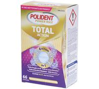 Polident Power Max Total Action Nettoyant Pour Appareils Dentaires 66 Comprimés