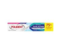 POLIDENT - Total Action - Crème Adhésive pour Prothèse Dentaire - Fixation Jusqu'à 12 Heures - Aide à Protéger les Gencives des Irritations - +38% de Force Masticatoire - Goût Neutre - Tube 77 g