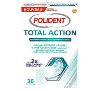 Polident Total Action Nettoyant Quotidien Pour Prothèses Dentaires 36 Comprimés (Lot De 3)