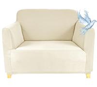 Poligino Housse Canape 1 Place (70-120 CM), Housse Canape Impermeable Extensible, Protege Canapes avec Accoudoirs - Ivoire