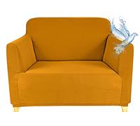 Poligino Housse Canape 1 Place (70-120 CM), Housse Canape Impermeable Extensible, Protege Canapes avec Accoudoirs - Jaune