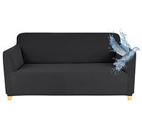 Poligino Housse Canape 2 Places (130-170 CM), Housse Canape Impermeable Extensible, Protege Canapes avec Accoudoirs - Gris foncé