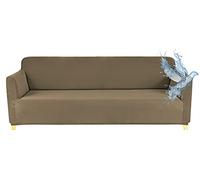 Poligino Housse Canape 3 Places (180-220 CM), Housse Canape Impermeable Extensible, Protege Canapes avec Accoudoirs - Marron Clair