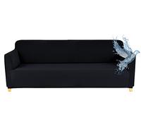 Poligino Housse Canape 3 Places (180-220 CM), Housse Canape Impermeable Extensible, Protege Canapes avec Accoudoirs - Noir