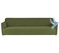 Poligino Housse Canape 4 Place, Housse Canape Impermeable Extensible, Protege Canapes avec Accoudoirs - Vert