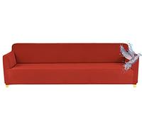 Poligino Housse Canape 4 Places (230-250 CM), Housse Canape Impermeable Extensible, Protege Canapes avec Accoudoirs - Orange