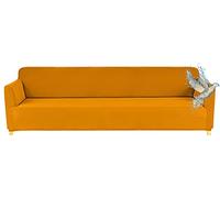Poligino Housse Canape 4 Places (230-250 CM), Housse Canape Impermeable Extensible, Protege Canapes avec Accoudoirs - Jaune