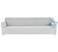 Poligino Housse Canape 4 Places (230-250 CM), Housse Canape Impermeable Extensible, Protege Canapes avec Accoudoirs - Gris Clair