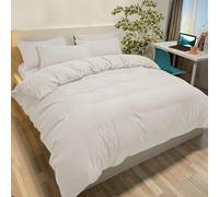 Poligino Housse de Couette 220x240 cm avec 2 Taies Oreiller 65x65 cm - Beige - Parure Lit 2 Personnes Microfibre - Oeko TEX - Confortable, Doux, Haute Qualité et Anti-Allergique