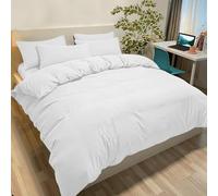 Poligino Housse de Couette 220x240 cm avec 2 Taies Oreiller 65x65 cm - Blanc - Parure Lit 2 Personnes Microfibre - Oeko TEX - Confortable, Doux, Haute Qualité et Anti-Allergique