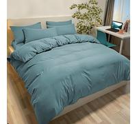 Poligino Housse de Couette 240x260 cm avec 2 Taies Oreiller 50x80 cm - Vert - Parure Lit 2 Personnes Microfibre - Oeko TEX - Confortable, Doux, Haute Qualité et Anti-Allergique