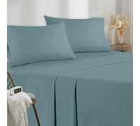 Poligino Parure De Lit 160x190/200 4 Pièces en Microfibre - Drap Housse 160x200 cm - Drap Plat 2 Personne 240x280 cm - 2 Taie d'oreiller 50x80 - Haute Qualité - Vert