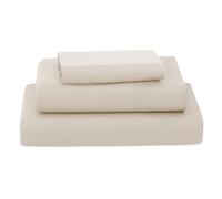 Poligino Parure De Lit 160x190/200 4 Pièces en Microfibre - Drap Housse 160x200 cm - Drap Plat 2 Personne 240x280 cm - 2 Taie d'oreiller 50x80 - Haute Qualité - Beige
