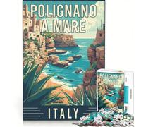 Polignano A Mare Puzzles 1000 pièces | 50x75cm Modèle à assembler Liste de souhaits avec le Père Noël Cadeaux uniques pour un anniversaire et Noël