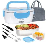 Poligono Gamelle Chauffante, Boite Isotherme Repas Chaud Portable, Lunch Box Chauffante Électrique puro Bureau et Voiture, (1.5L/55W), Bleu